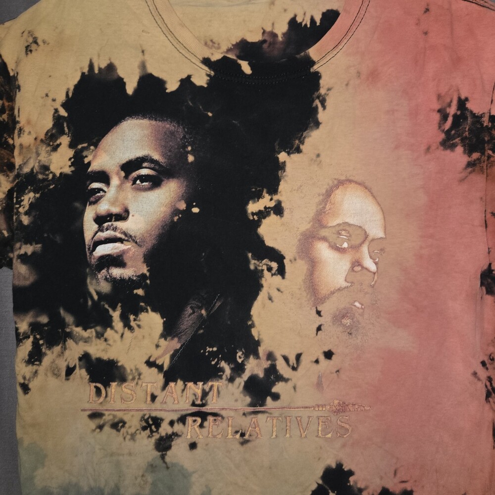 Nas Distant Relatives T Shirt Custom Bleach Tie Dyed Distressed Rap Streetwear S - Picture 2 of 8